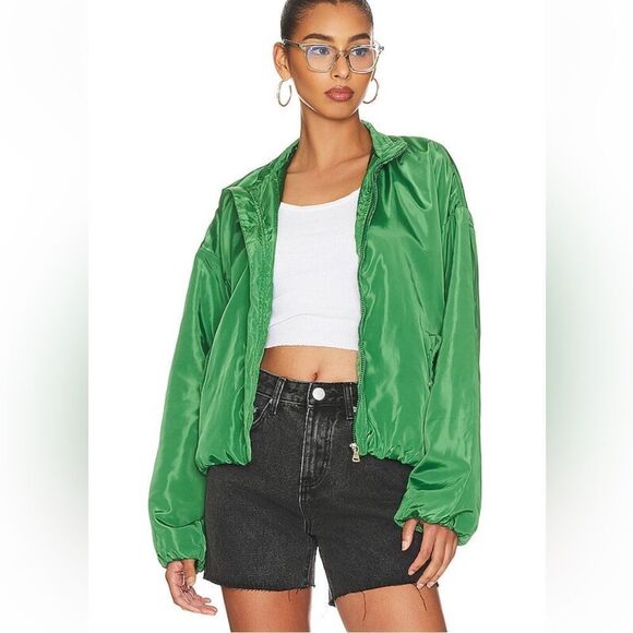 NWT Superdown Akari Jacket Green nylon bomber windbreaker Revolve S - Picture 2 of 10